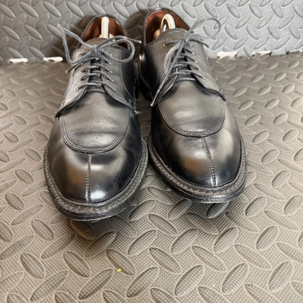 Allen‎ Edmonds Walton Oxfords Size 10 D Black Leather Split Toe Dress Shoes GUC